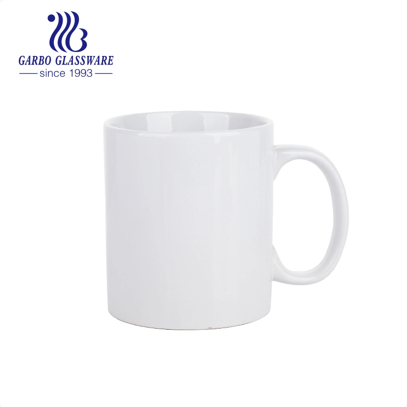 Nordic Pure Color 2021 Trend DIY White Sublimation Ceramic Cheap 12oz Coffee Mug Personalized Gift Box and with Logo Glaze Painting