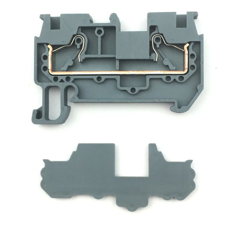 2,5Mm2 PA66 V0 Plug-in retardante de Distribuição de Energia Elétrica da mola com blocos de terminais em calha DIN