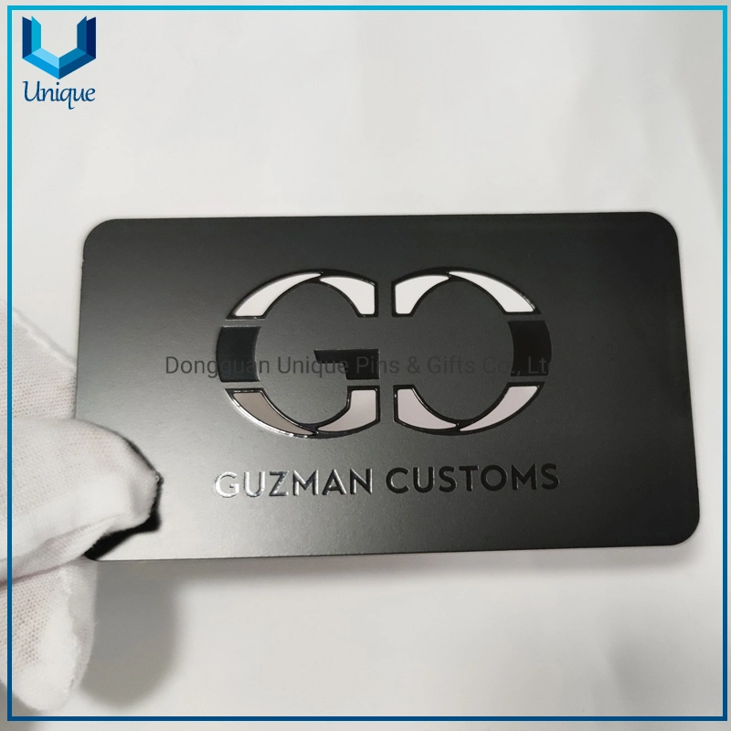 China Factory Low Price Custom Printed Metal Business Card, Fashion Black ID Card, Membership VIP Card