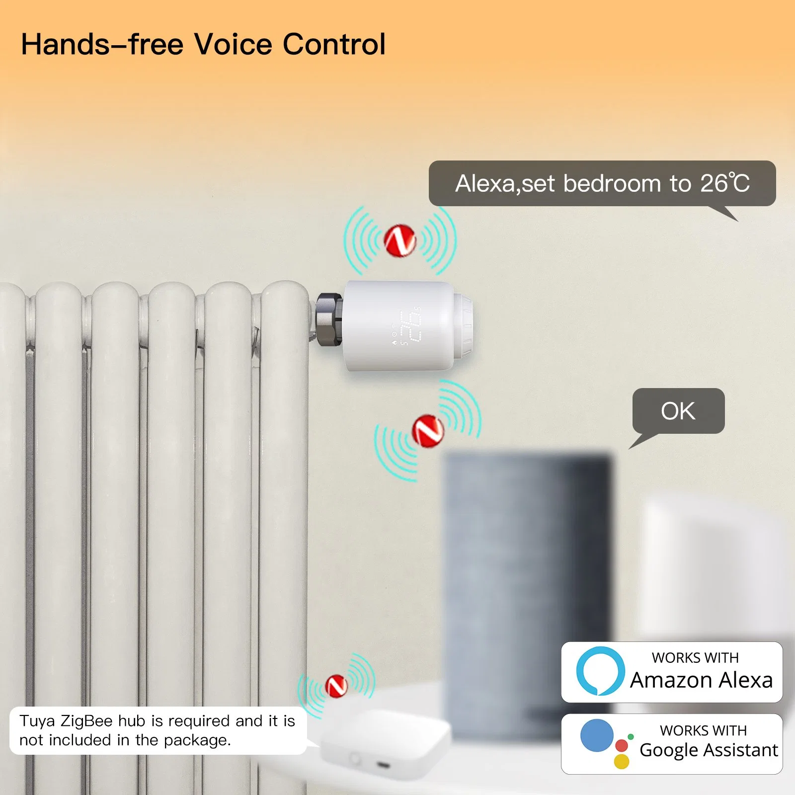 Radiador termostático ZigBee cabezal de válvula Calefacción programable Smart radiador WiFi Termostato TRV