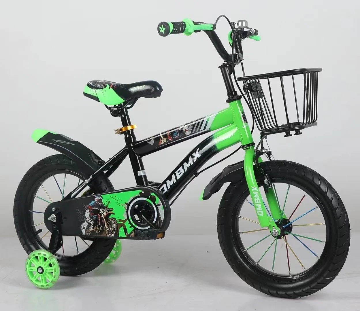 2023 Nouveau Vélo pour enfants en acier de 12", 14", 16" et 18" pouces en vente chaude à l'usine chinoise. Équipé de roues d'entraînement, ce vélo pour enfants est à vitesse unique et de petite taille.