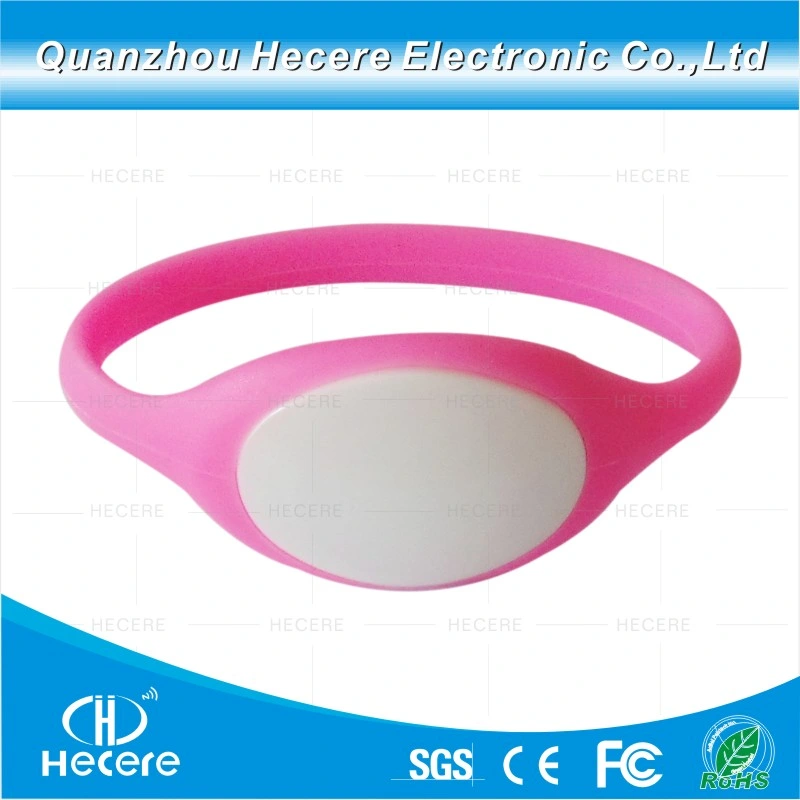 Personalized RFID Lf 125kHz Tk4100 Reusable Silcone Wristbands Plastic Cover