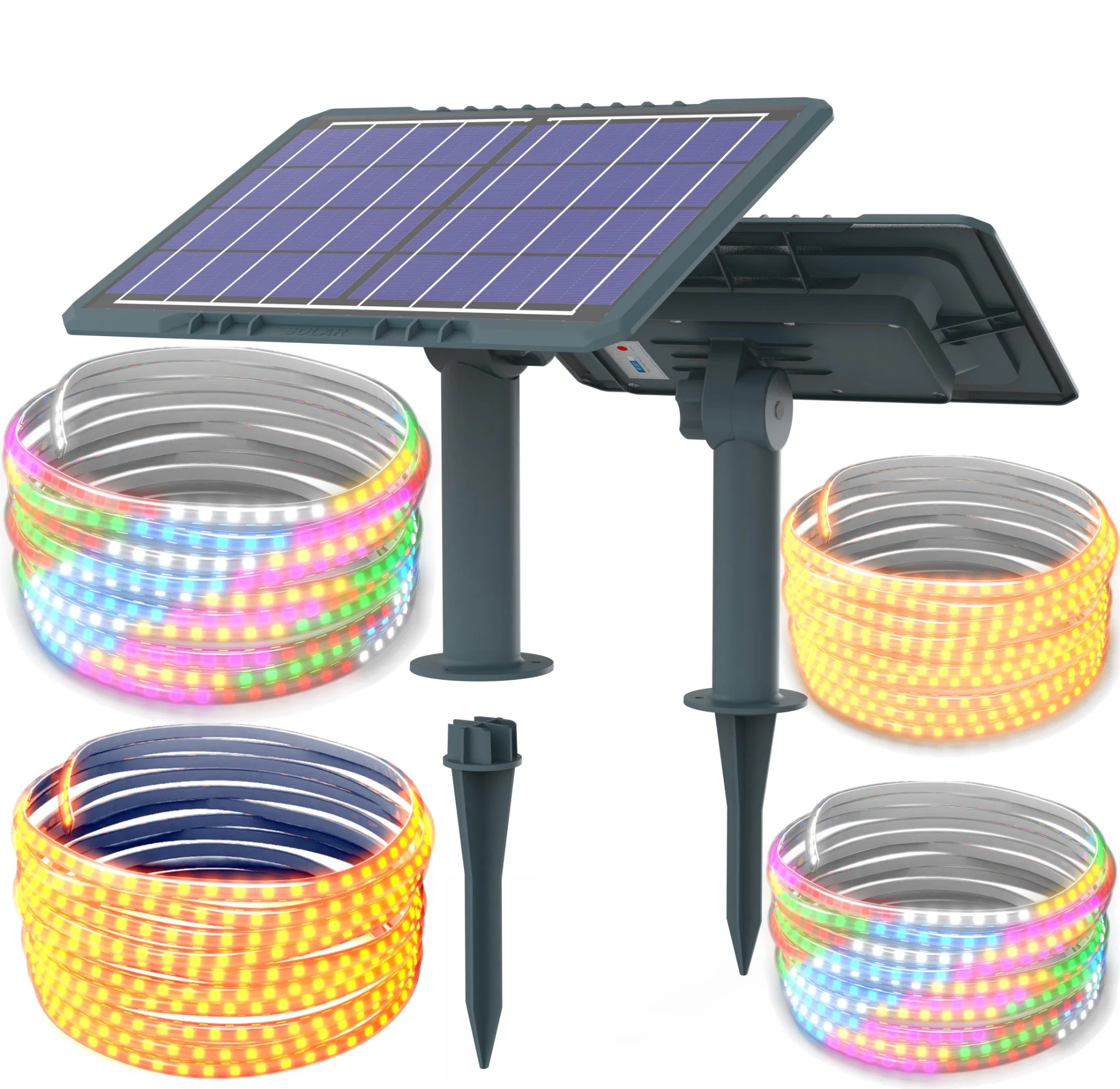 Yaye CE Solar Factory Supplier 50 واط/100 واط/200 واط مقاومة للماء في الهواء الطلق IP65 RGB/Single اللون LED شريط حديقة عيد الميلاد عطلة عيد الميلاد منظر طبيعي الديكور ضوء الصانع