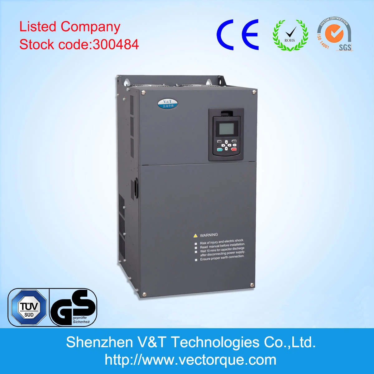 V&T V9 355kw V/F Vector Torque Control with Encoder Feedback AC Drive