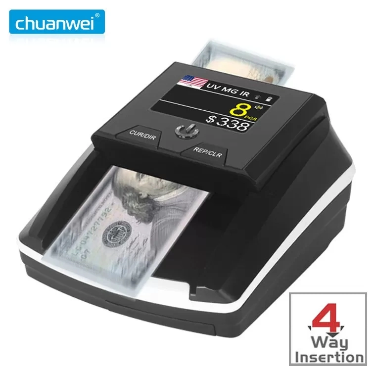 Al-136t USD EUR Rub Lbp CAD Portable Banknote with TFT Display Money Detector