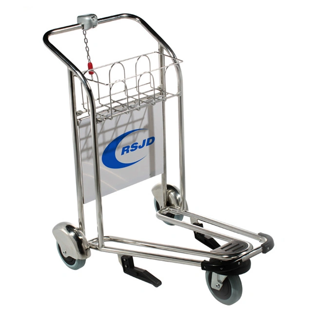 Best Stainless Steel 4 Wheels Airport Hand Baggage Luggage Trolley Carts with Brake Supplier
