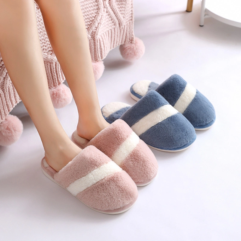 Mujeres Casa interior Short Plush mantener caliente Slipper Invierno simple Nuevas zapatillas de algodón de felpa gruesa para hombres y mujeres