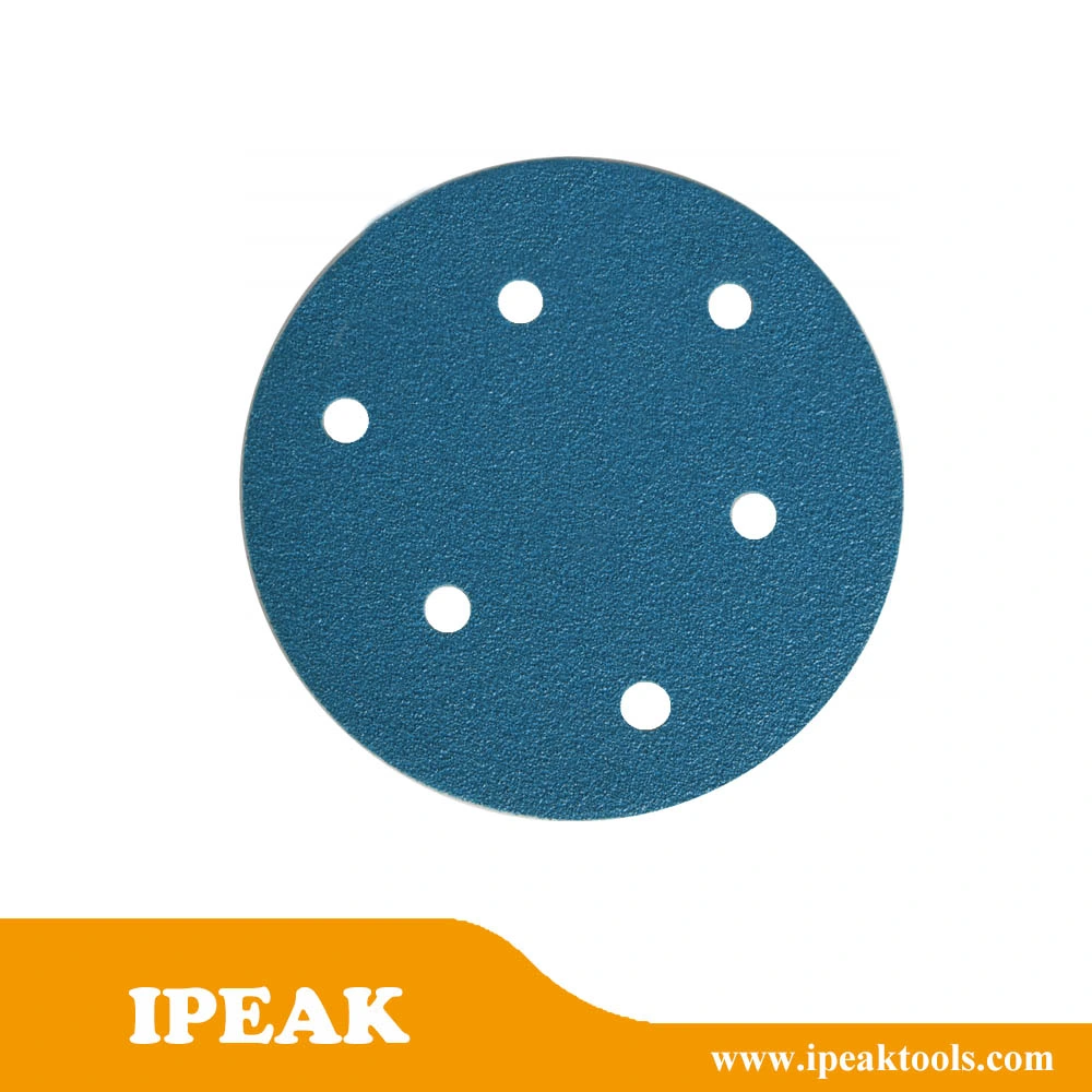 5inch 125mm 8holes Blue Zirconium Film Sandpaper Abrasive Disc with Excellent Cutting for Sanding Heavy Metal