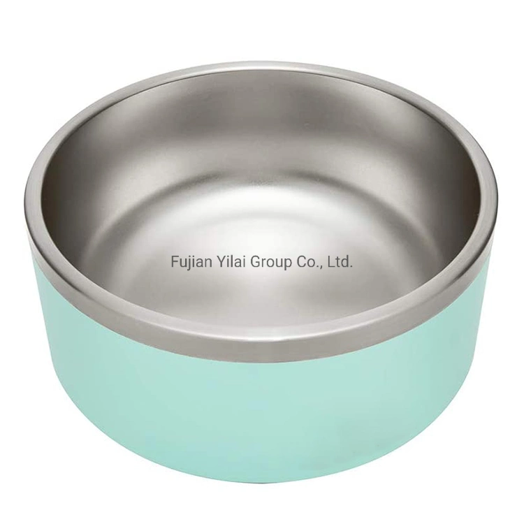 Wholesale/Supplier Large 64 Oz Insulated Dog Bowl Stainless Steel Pet Bowls Food Feeder Powder Coat Metal Thermal Bowls for Dog with Logo