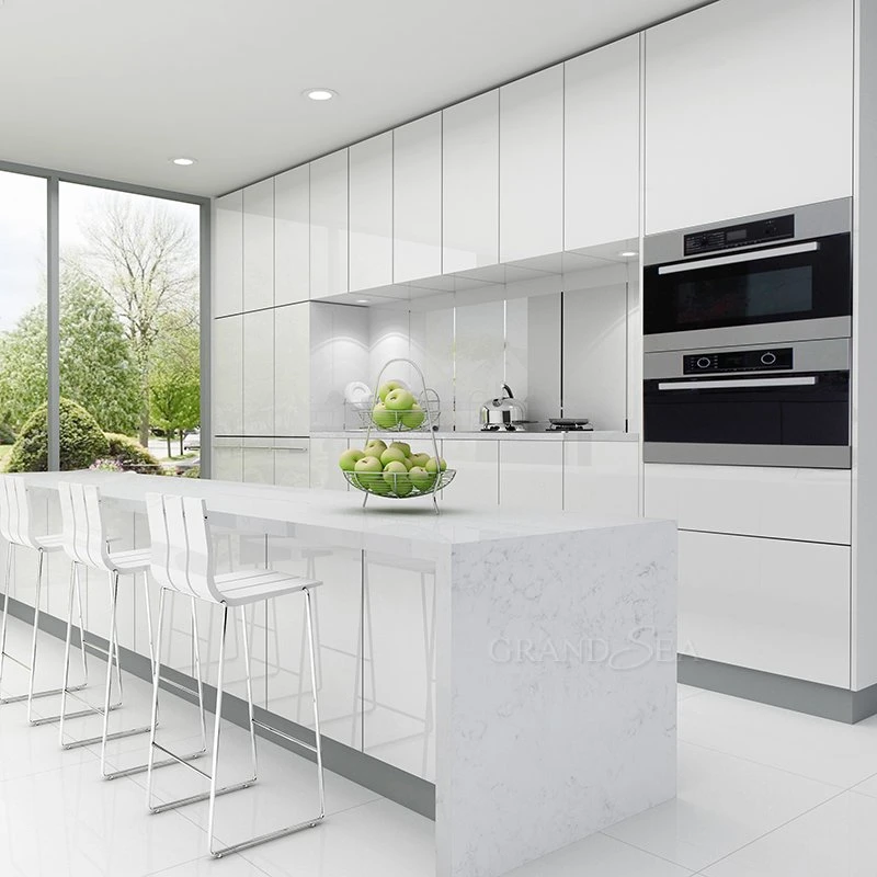 La moderna electrónica inteligente completo conjunto de armarios de cocina laca brillante diseños del Gabinete de cocina
