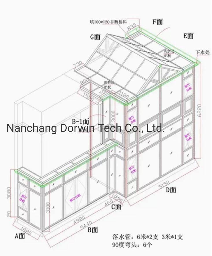 30 Years Projected Lifetime Wind Scale 15 Typhoon Resistance Alumiunm Structure Prefab House Prefabricated Sunroom Double Floor Glass Building