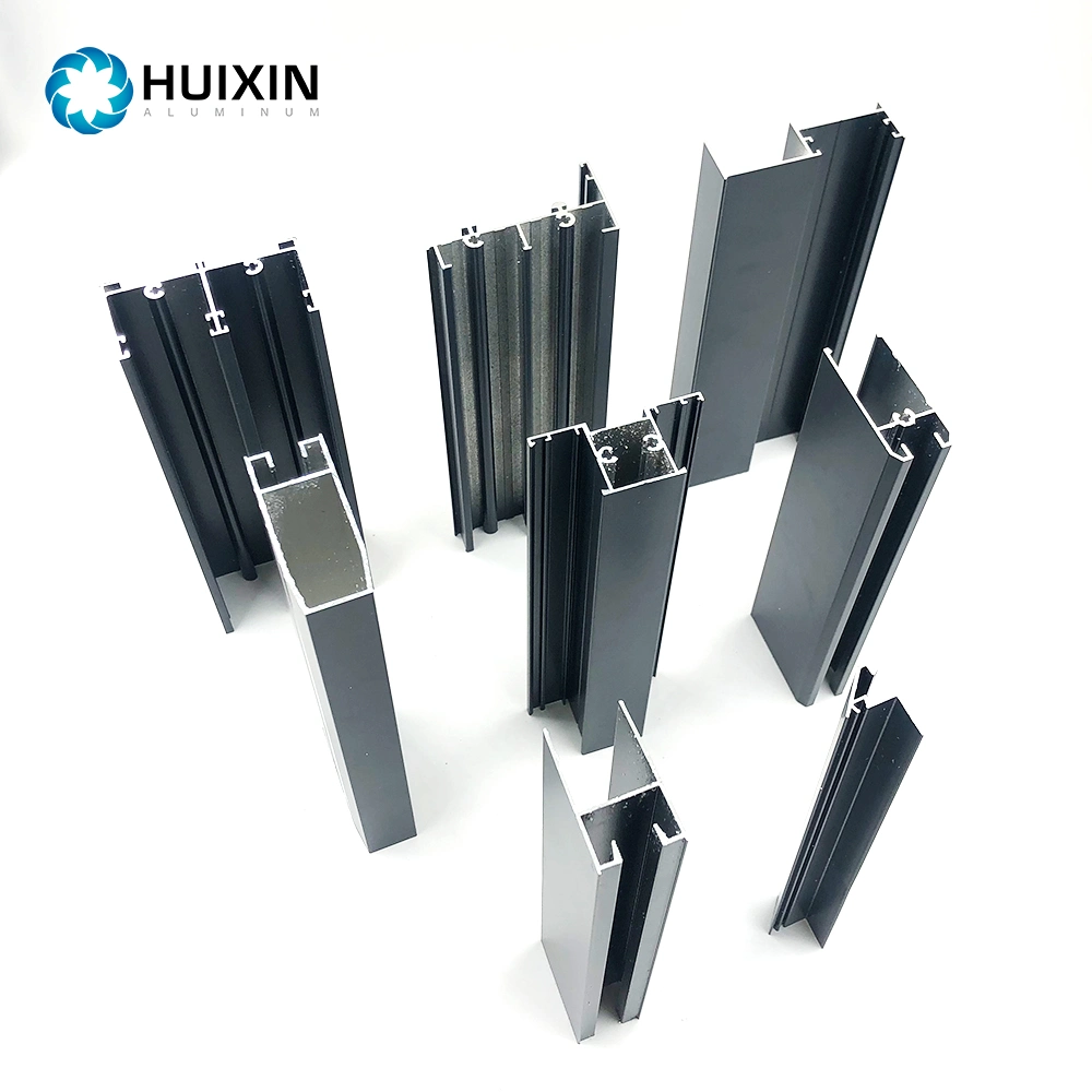 Black Powder Coating Casement Door Aluminium Extrusion Material