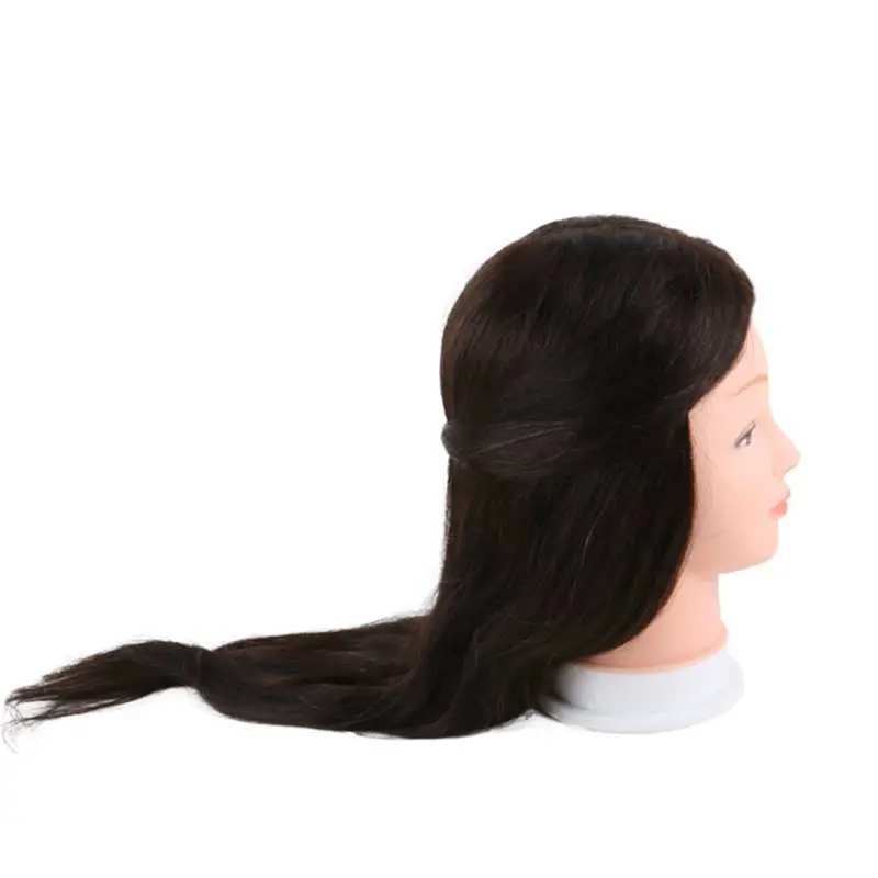 100% Human Natural Hair Barber Practice Mannequin Head Hairdressing Training Doll Heads