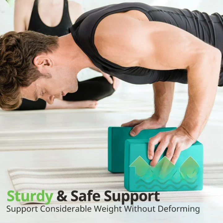 Non-Slip EVA Foam Strap High Density Pilates Yoga Blocks