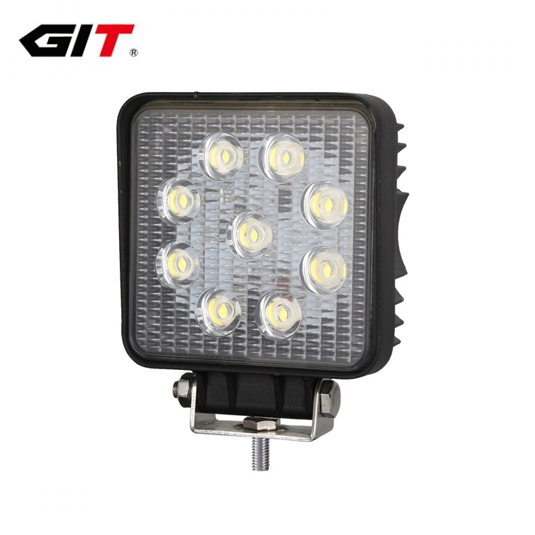 Ultra Durable Spot/Flood Square 4" 27W Epistar LED Auto Light for Marine Offroad Truck 4X4