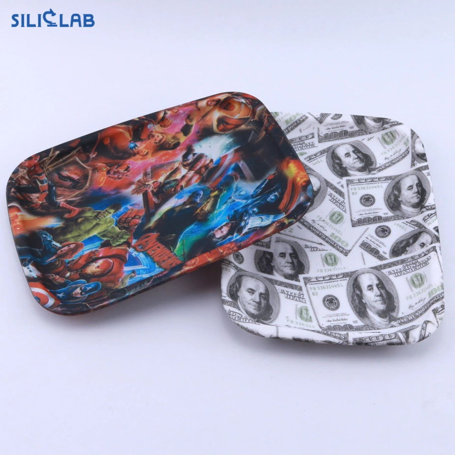 Personal Printing Custom Silicone Flower Leaf Rolling Tray Rasta Tobacco Smoke Accessories