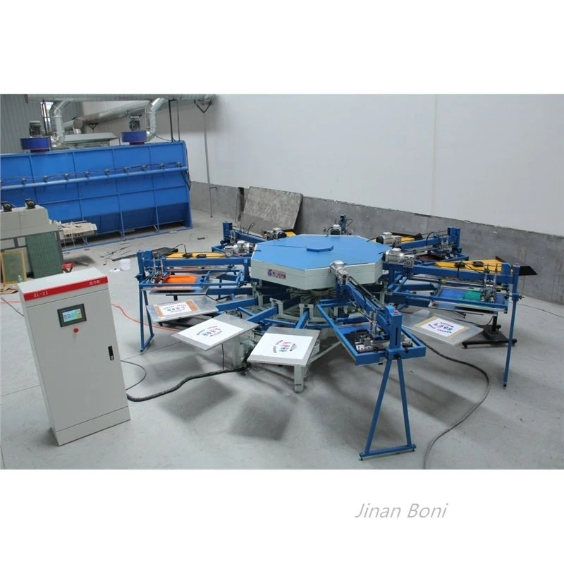 Jinan Boni High quality/High cost performance  with Auto Flame Treatment and UV Drying System 1-8 Color Automatic Bottle Screen Printing Machine