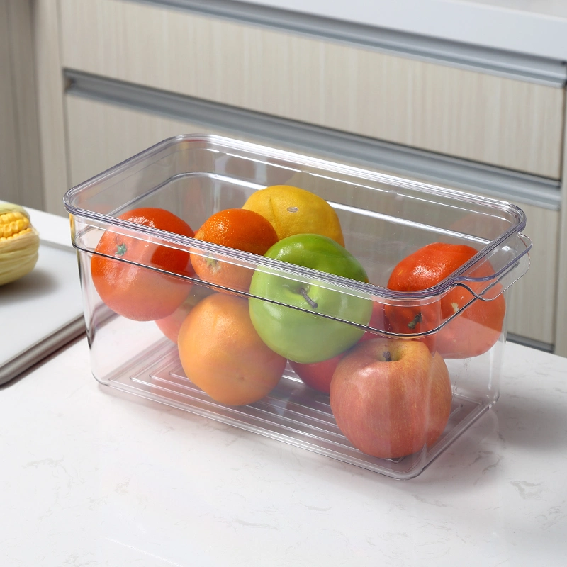 Contenants en plastique pour garde-manger de cuisine avec couvercle articulé pour étagères, armoire, bac de rangement transparent pour réfrigérateur.