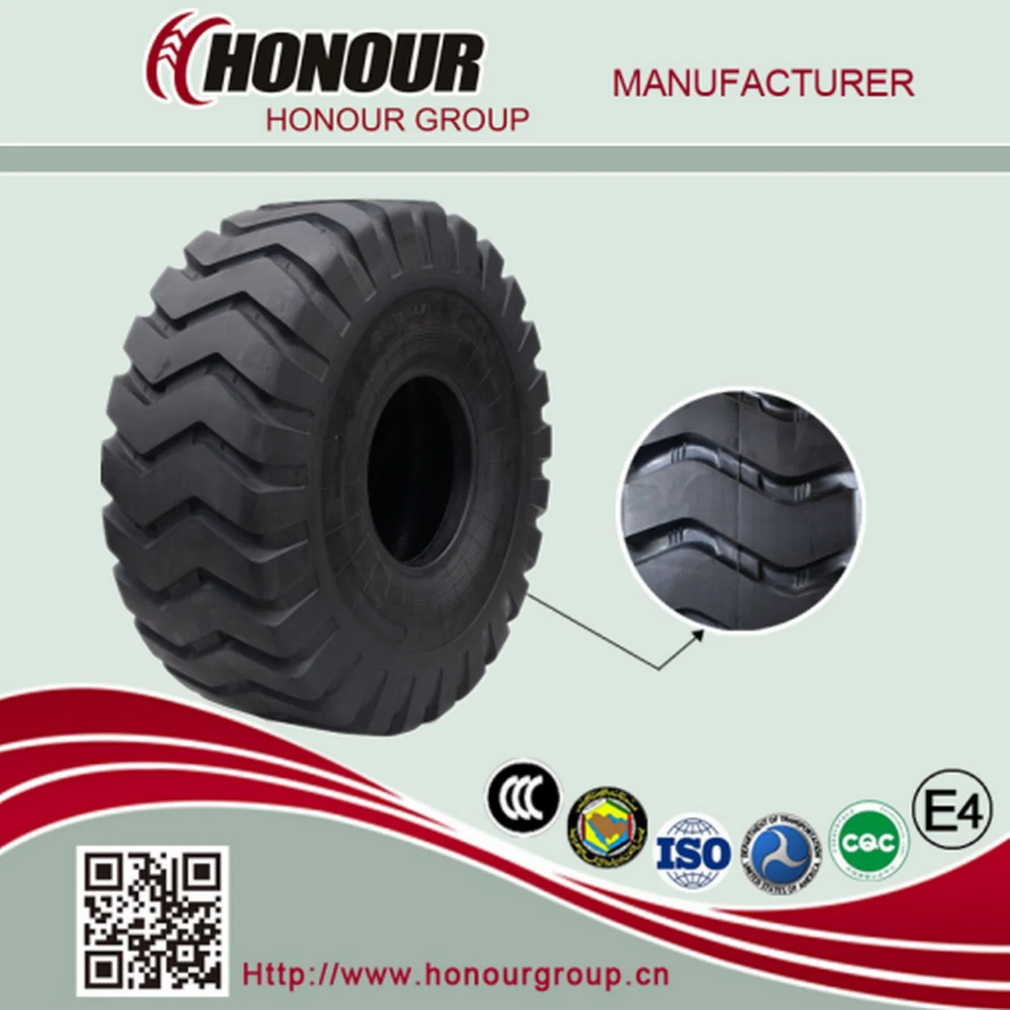 Honor E3/L3 OEM Nylon Bias Earthmover Loader Grader OTR Reifen (29,5-25, 26,5-25, 23,5-25, 20,5-25, 17,5-25, 1600-25)