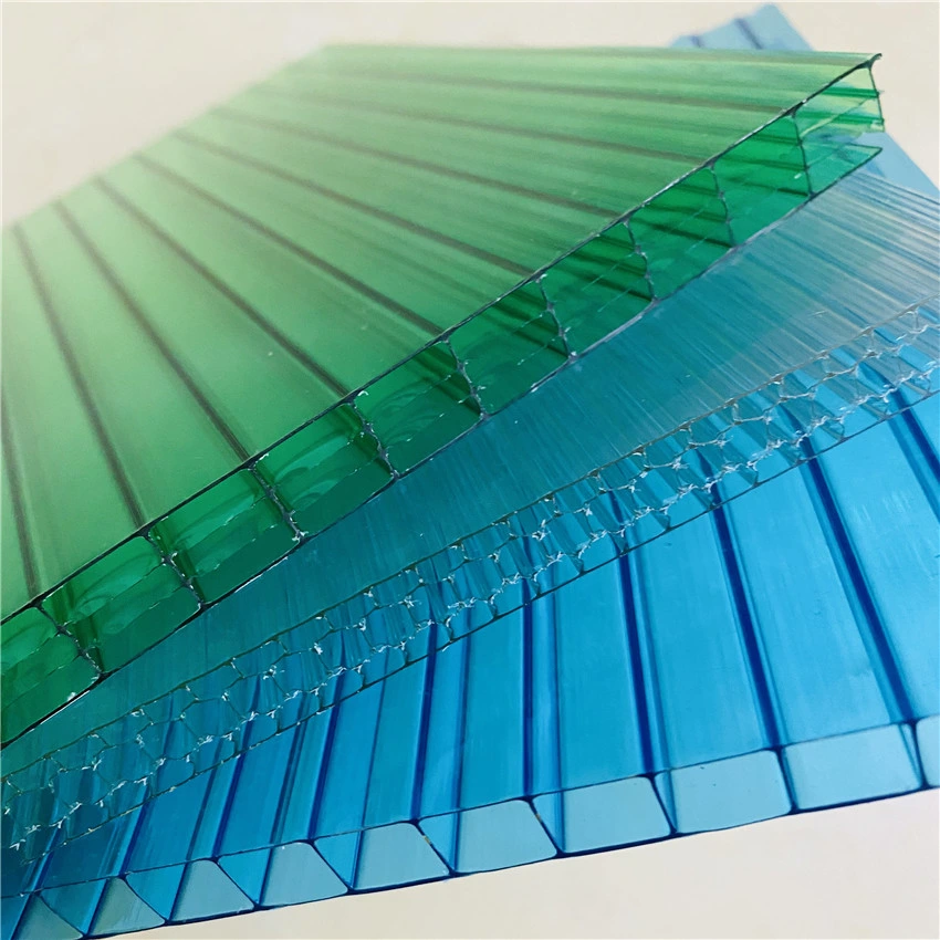 Fábrica China preço Atacado transparente Verde Azul policarbonato Prédio telhado Folha PC plástico Hollow/Solid Sheet para telhado estufa