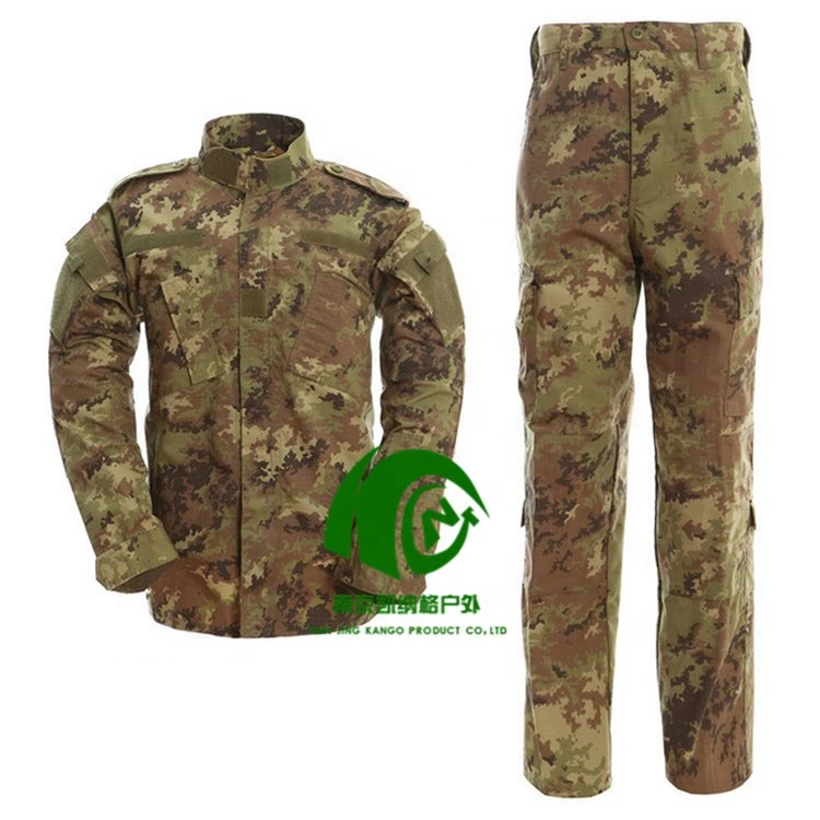Kango Double Safe Military Police Style Men Combat Tactical Polyester Cotton Woodland Camouflage Bdu Army Uniform