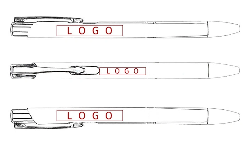 Esferográfica de plástico de corpo Branco Business Supply com logótipo