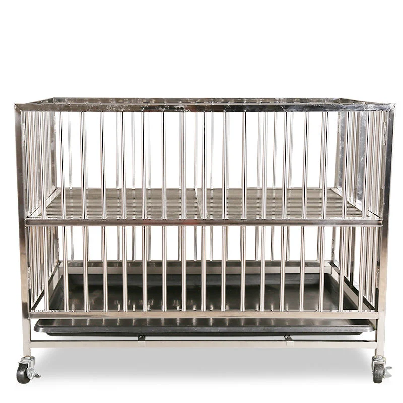 2019 Big Foldable Stainless Steel Dog Cages Heavy Duty Dog Cage