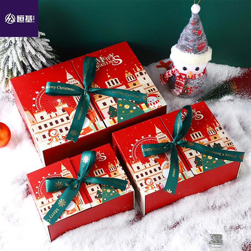 Custom Cardboard Bowknot Ribbon Decoration Christmas Gift Packaging Box