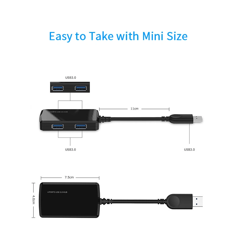 Uh30411 Portable 4-Port Mini Dock USB 3.0 Hub