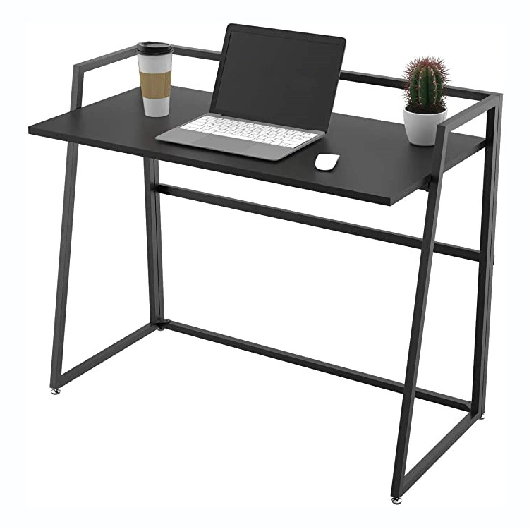 Wholesale Iron Frame Wooden Table Modern Design Folding Computer Desk Table for Home Office Corner Desk