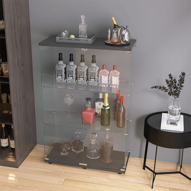 Clear Glass Wine Cabinet Living Room Furniture