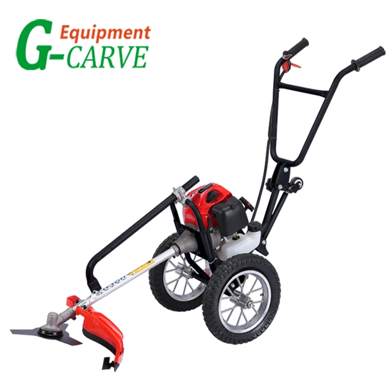 G-Carve Garden 62cc 2stroke Gasoline Hand Push Wheel Petrol Grass Trimmer Brush Cutter with Wheels