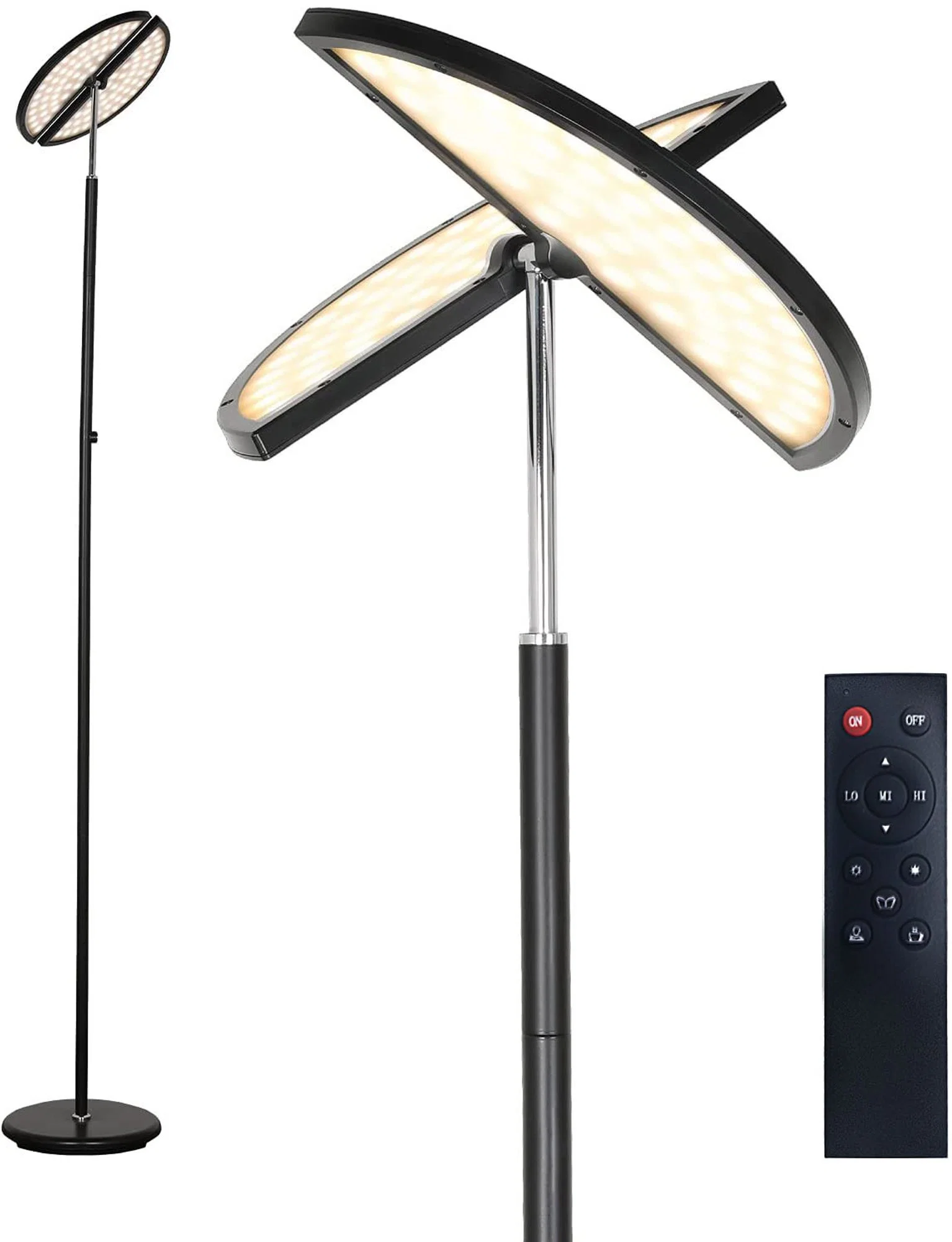 30W/2400lm Sky LED Modern Torchiere 3 Color Temperatures Super Bright Floor Lamp