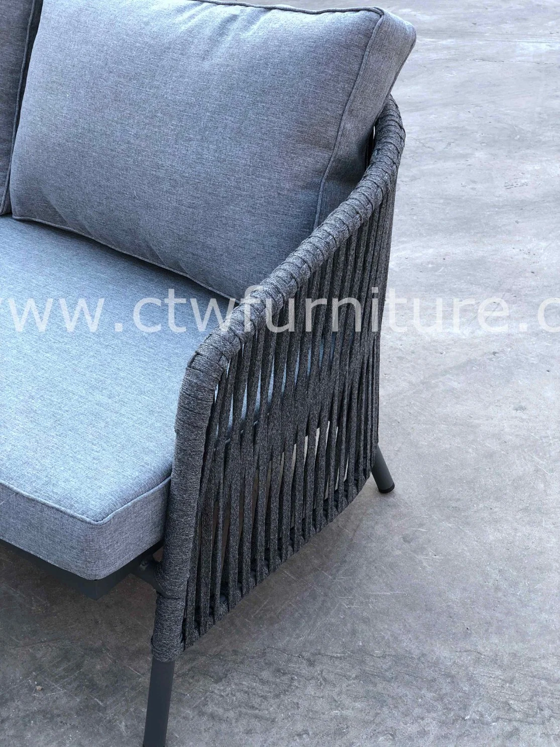 Conjunto de móveis Morden Aluminium Rope Outdoor Garden Leisure Patio Sofa