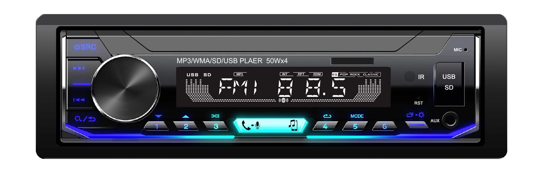 Reproductor de audio MP3 USB Bluetooth para automóvil con radio FM multimedia