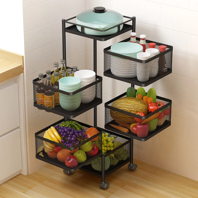 Carrito de cocina de 5 niveles multifuncional con estantes para verduras y frutas, estante de verduras, almacenamiento de cocina