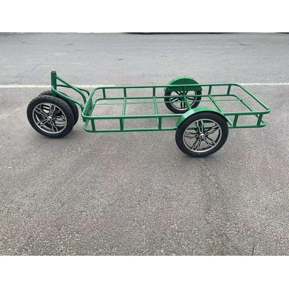 16" Elektro-Fahrrad Motorrad Farm Anhänger Stahl Gepäckanhänger 4 Räder eBike Cargo Trailer Max Last 500kg