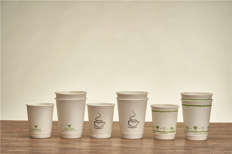 Eco Double Wall Coffee Cups 8oz 12oz 16oz Use Same Lid