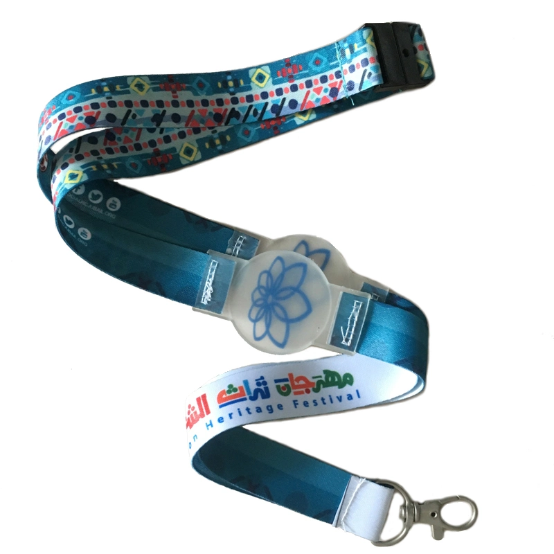 Hot Sale PVC Rubber Logo Neck Strap Customized Safety Breakaway Satin Ribbon Silk Sublimation Printed Lanyard