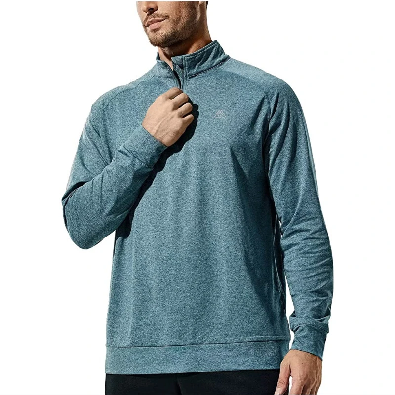 Outdoors Performance T-Shirt Men's Quarter Zip Tops Clothes Men T-Shirt