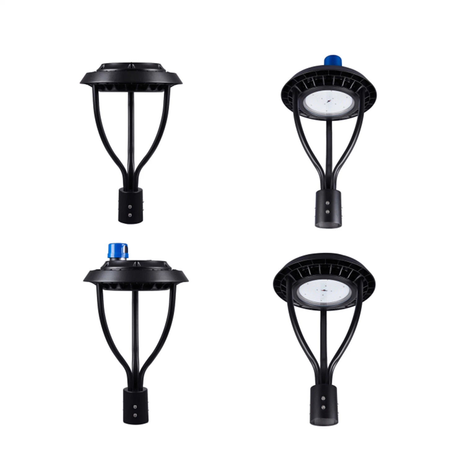 Outdoor Circular Area Pole Light 80W 12000lm 5000K Daylight IP65 Waterproof LED Post Top Light Fixture for Garden Yard Street Lighting