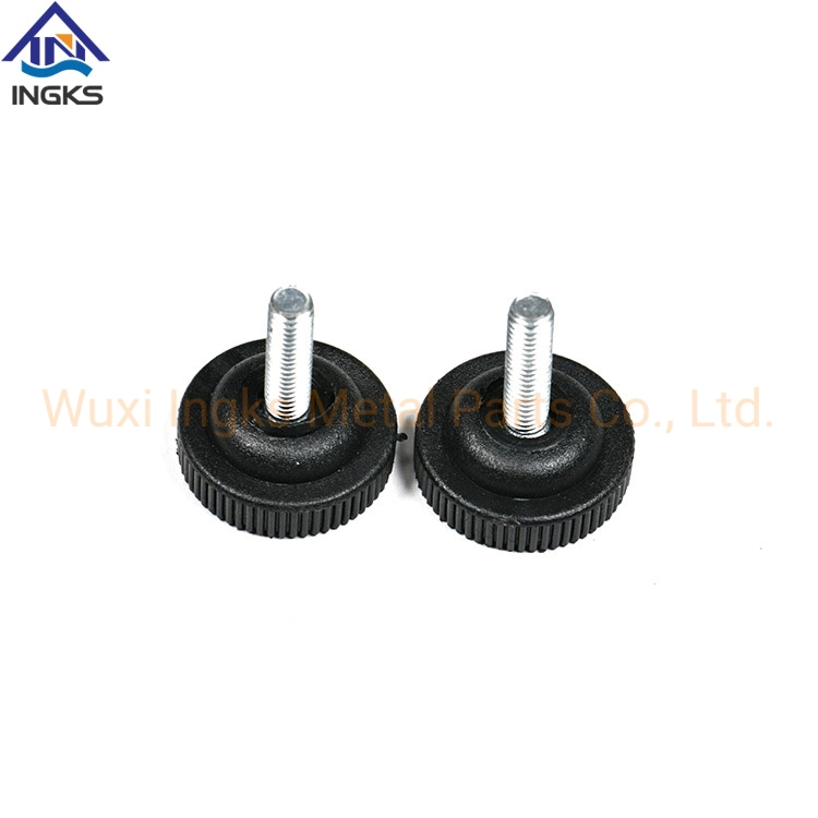 Wuxi Ingkx Supply Carbon Steel Adjustable Plastic Nylon Diamond Head Furniture Leveling Feet