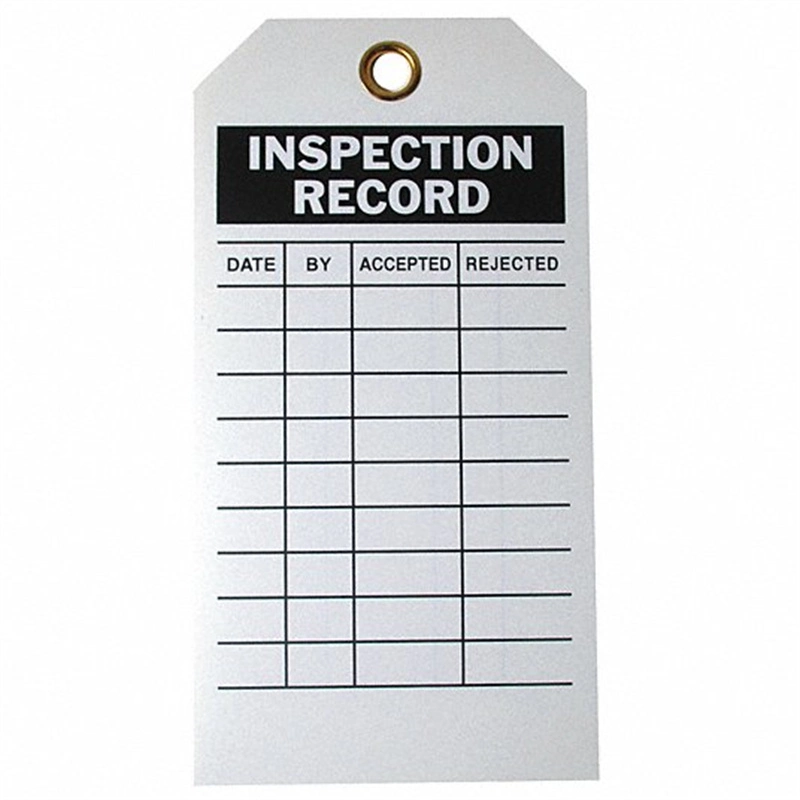 Polyester Inspection Record Tag Size 5 3/4 in *3 in Pk 10