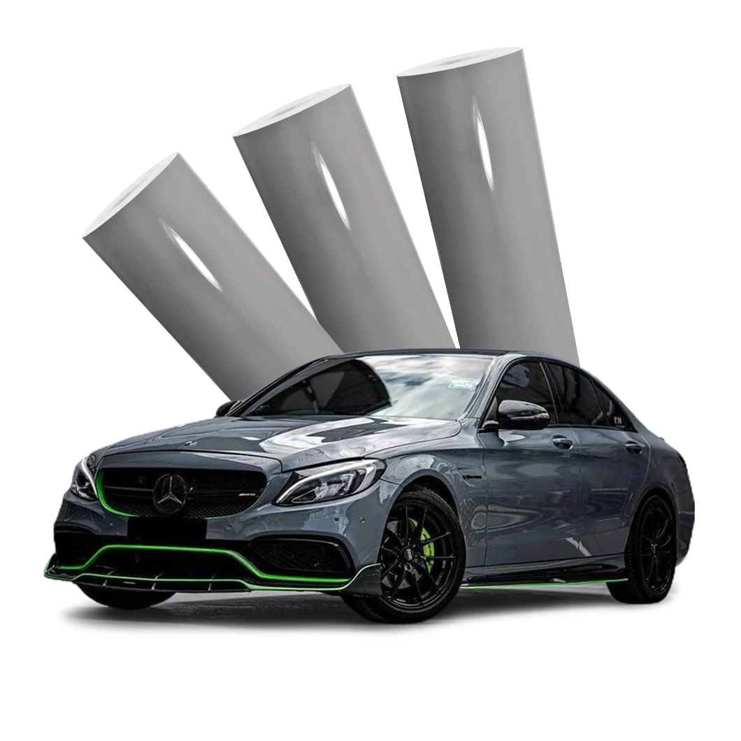 Beikaer Factory High Quality Anti Aging Car Body Sticker Roll Black Silver Pet PVC Vinyl Film