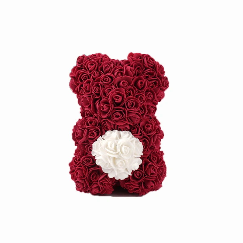 2020 Novo design do Dia das Bruxas, arco-íris de flores coloridas Rose Teddy Bear com Box