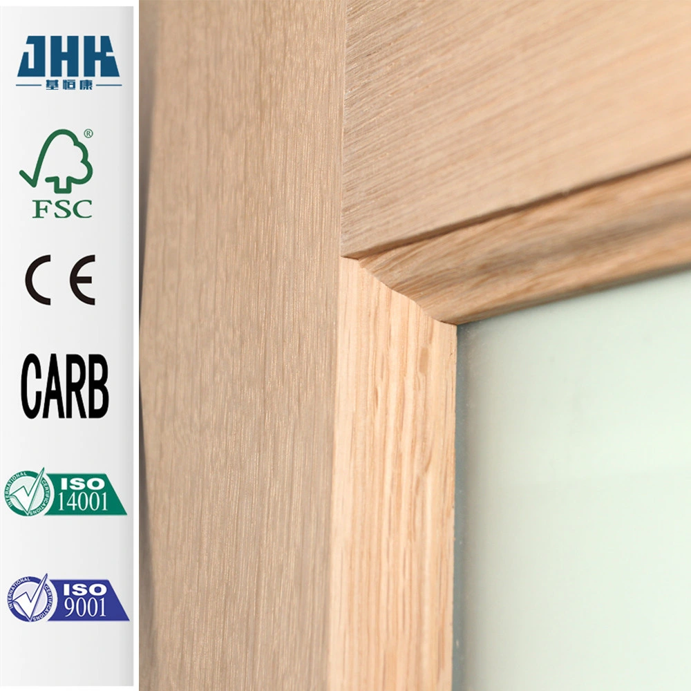 Jhk-G17 Hot Press Swing Interior Wood White Bathroom Door with Glass