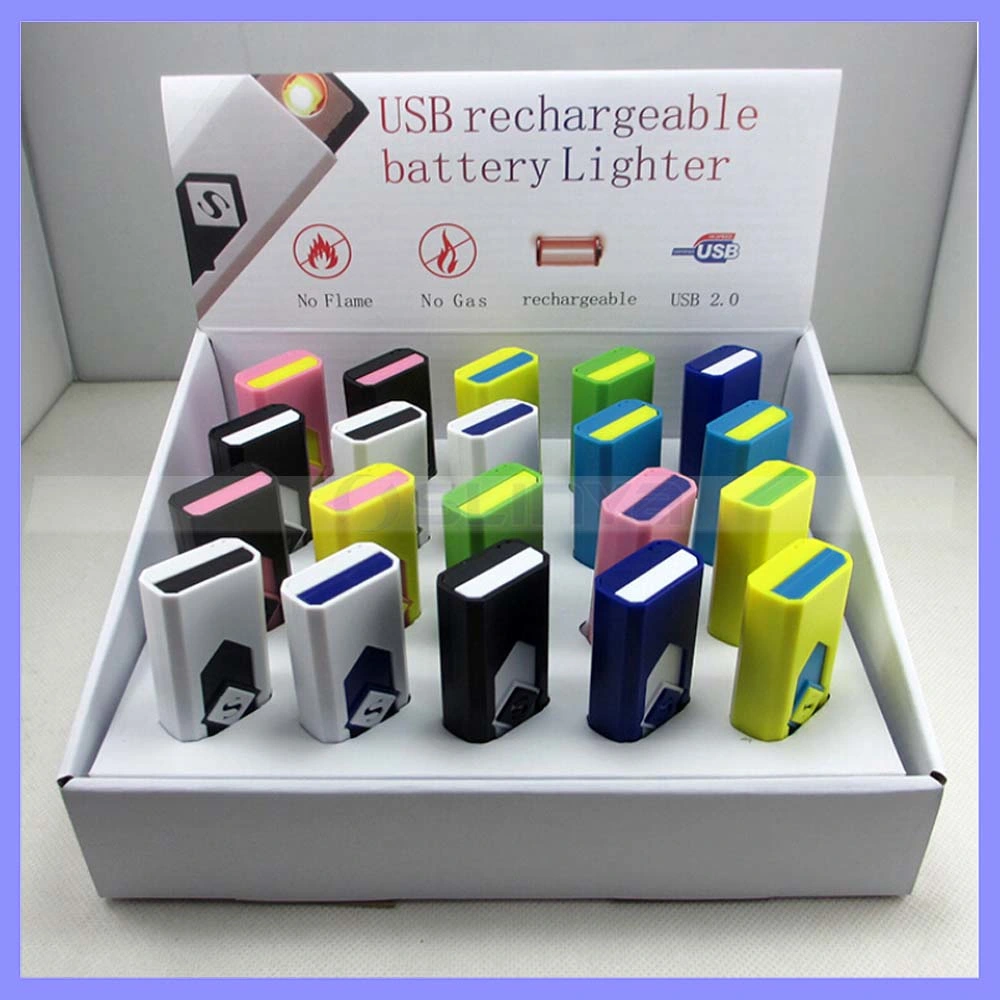 Mehrfarben-USB-Feuerzeug mit Mini-Akku (1204)