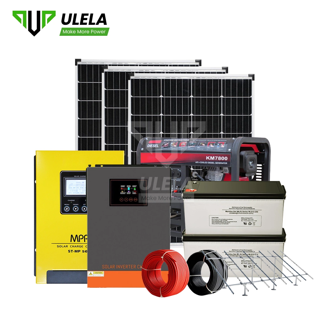 Ulela 6 Kw Solar System Fabricators off The Grid House Solar Systems China PV-Diesel Hybrid Energy Power Generation