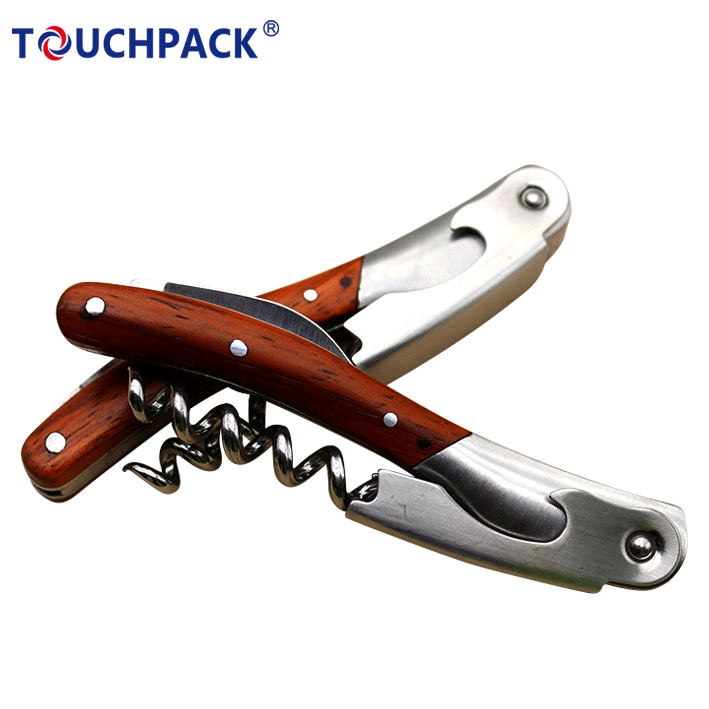 Waiter's Corkscrew Rosewood Handle All-in-One Wine Opener, Bottle Opener and Foil Cutter