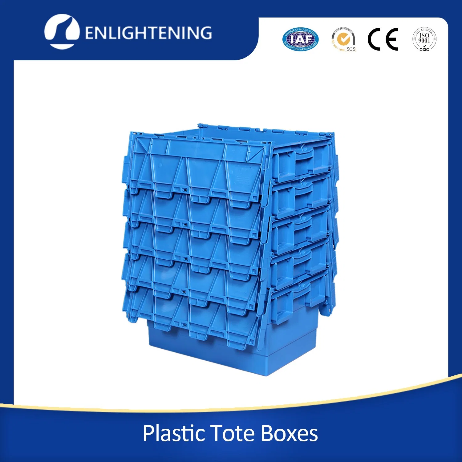 Heavy Duty 56L Plastic Moving Crate Box for Moving with Dolly